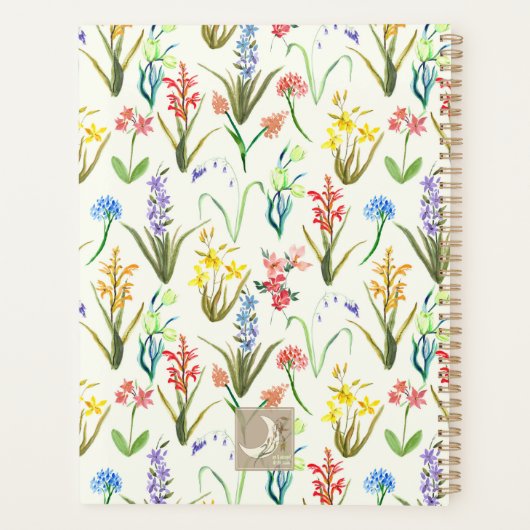 Colorful wildflower pattern in watercolors planner (Achterkant)