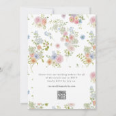 Colorful Wildflower QR Code Monogram Wedding Kaart (Achterkant)
