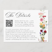 Colorful Wildflower QR Code Wedding Details Informatiekaartje (Voorkant)