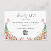 Colorful Wildflower QR Code Wedding RSVP Kaartje (Voorkant)