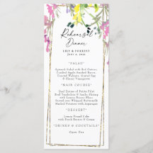 Colorful Wildflower repesial Dinner Menu