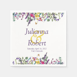 Colorful wildflower servetten