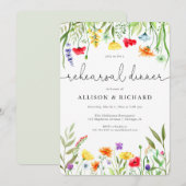 Colorful wildflower Spring repetial diner Kaart (Voorkant / Achterkant)