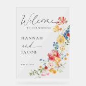 Colorful Wildflower Weddenschap Acryl Bord (Voorkant)