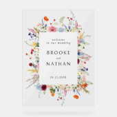 Colorful Wildflower Weddenschap Acryl Bord (Voorkant)