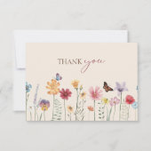 Colorful Wildflower Weddenschap Hartelijk dank Bedankkaart (Voorkant)