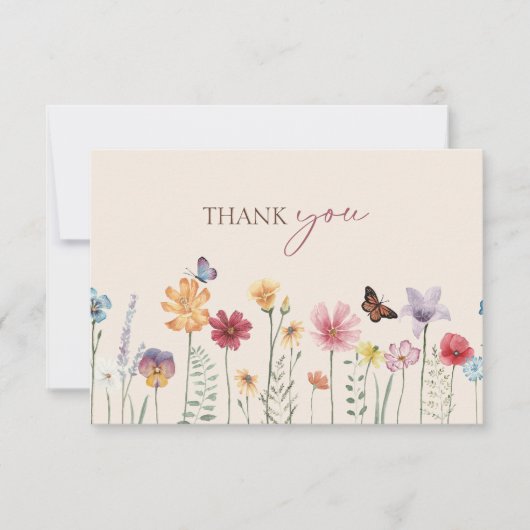 Colorful Wildflower Weddenschap Hartelijk dank Bedankkaart (Voorkant)