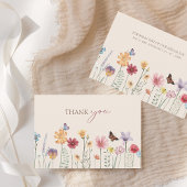 Colorful Wildflower Weddenschap Hartelijk dank Bedankkaart