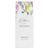 Colorful Wildflower Weddenschap Wijn Cadeautas (Achterkant)