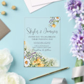 Colorful Wildflower Wedding Acryl Uitnodigingen (Insitu (Huwelijk))