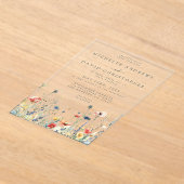 Colorful Wildflower Wedding Acryl Uitnodigingen (Laagn)