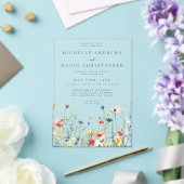 Colorful Wildflower Wedding Acryl Uitnodigingen (Insitu (Huwelijk))