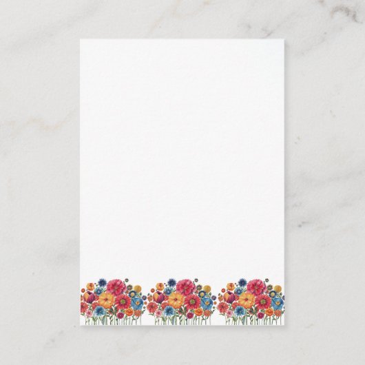 Colorful Wildflower Wedding Advice Card Advieskaart (Achterkant)