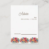 Colorful Wildflower Wedding Advice Card Advieskaart (Voorkant)