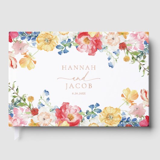 Colorful Wildflower Wedding Gastenboek (Voorkant)