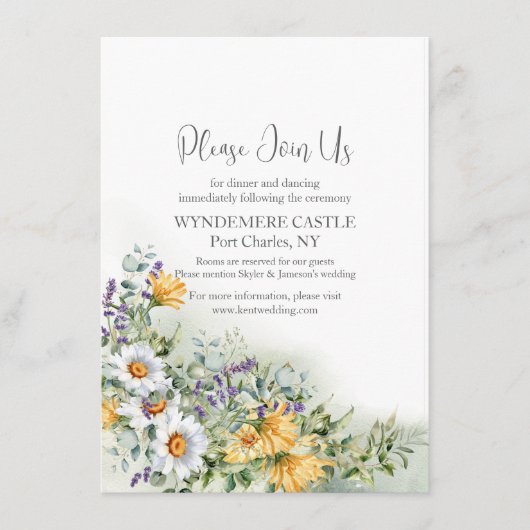 Colorful Wildflower Wedding Informatiekaartje (Voorkant)