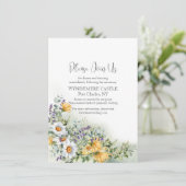 Colorful Wildflower Wedding Informatiekaartje (Staand voorkant)