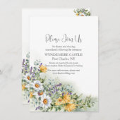 Colorful Wildflower Wedding Informatiekaartje (Voorkant / Achterkant)