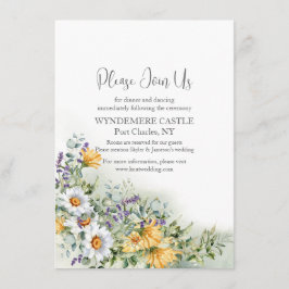 Colorful Wildflower Wedding Informatiekaartje