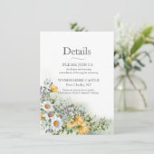 Colorful Wildflower Wedding Informatiekaartje (Staand voorkant)