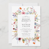 Colorful Wildflower Wedding Kaart (Voorkant)
