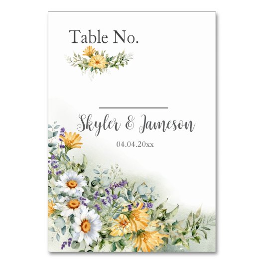 Colorful Wildflower Wedding Kaart (Voorkant)