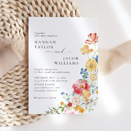 Colorful Wildflower Wedding Kaart