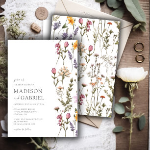 Colorful Wildflower Wedding Kaart