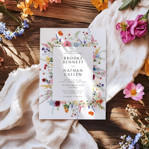 Colorful Wildflower Wedding Kaart