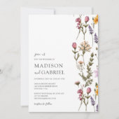 Colorful Wildflower Wedding Kaart (Voorkant)