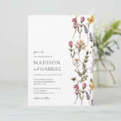 Colorful Wildflower Wedding Kaart (Staand voorkant)