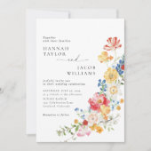 Colorful Wildflower Wedding Kaart (Voorkant)