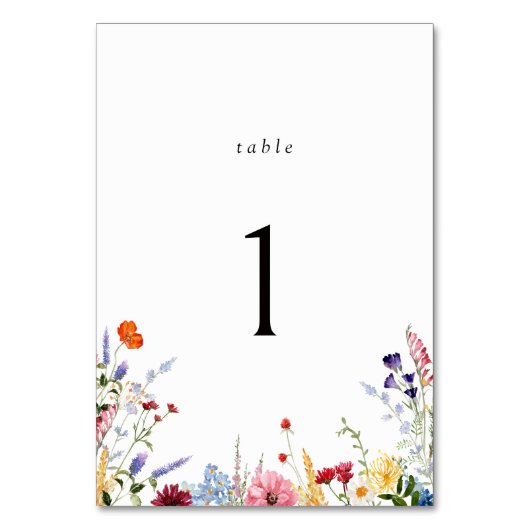 Colorful Wildflower Wedding Kaart (Voorkant)