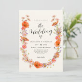 Colorful Wildflower Wedding Kaart (Staand voorkant)