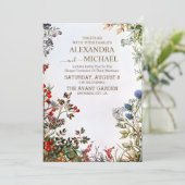 Colorful Wildflower Wedding Kaart (Staand voorkant)