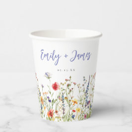 Colorful Wildflower Wedding Papieren Bekers