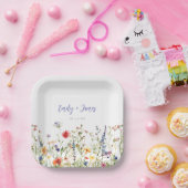 Colorful Wildflower Wedding Papieren Bordje (Feest)
