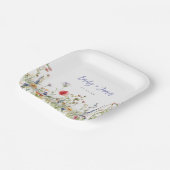 Colorful Wildflower Wedding Papieren Bordje (Gebogen)