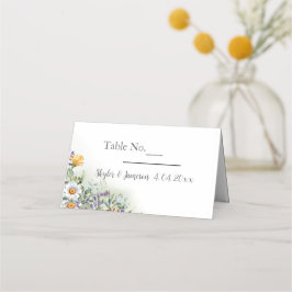 Colorful Wildflower Wedding Plaatskaartje
