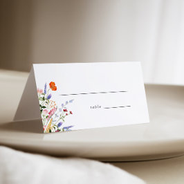 Colorful Wildflower Wedding Plaatskaartje