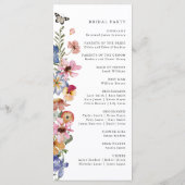 Colorful Wildflower Wedding Programmakaart (Achterkant)
