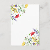Colorful Wildflower Wedding Reception Kaart (Achterkant)