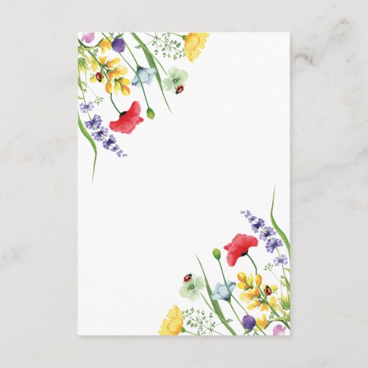 Colorful Wildflower Wedding Reception Kaart (Achterkant)