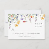 Colorful Wildflower Wedding RSVP Card (Voorkant)