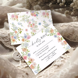 Colorful Wildflower Wedding RSVP Kaartje