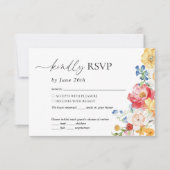 Colorful Wildflower Wedding RSVP Kaartje (Voorkant)