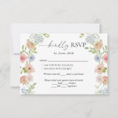 Colorful Wildflower Wedding RSVP Kaartje (Voorkant)