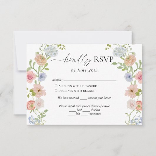 Colorful Wildflower Wedding RSVP Kaartje (Voorkant)