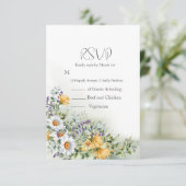 Colorful Wildflower Wedding RSVP Kaartje (Staand voorkant)