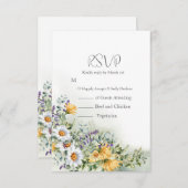 Colorful Wildflower Wedding RSVP Kaartje (Voorkant / Achterkant)
